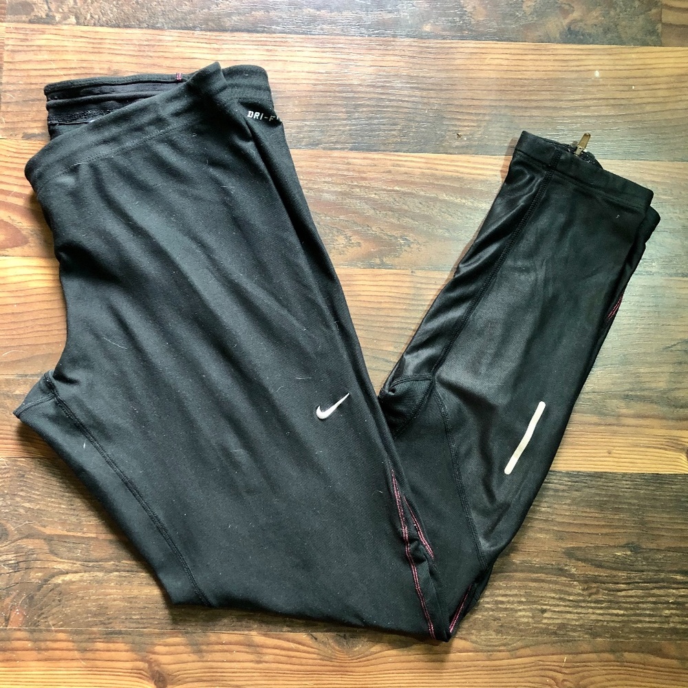 Black Nike Dri Fit Long Leggings with ankle grip
